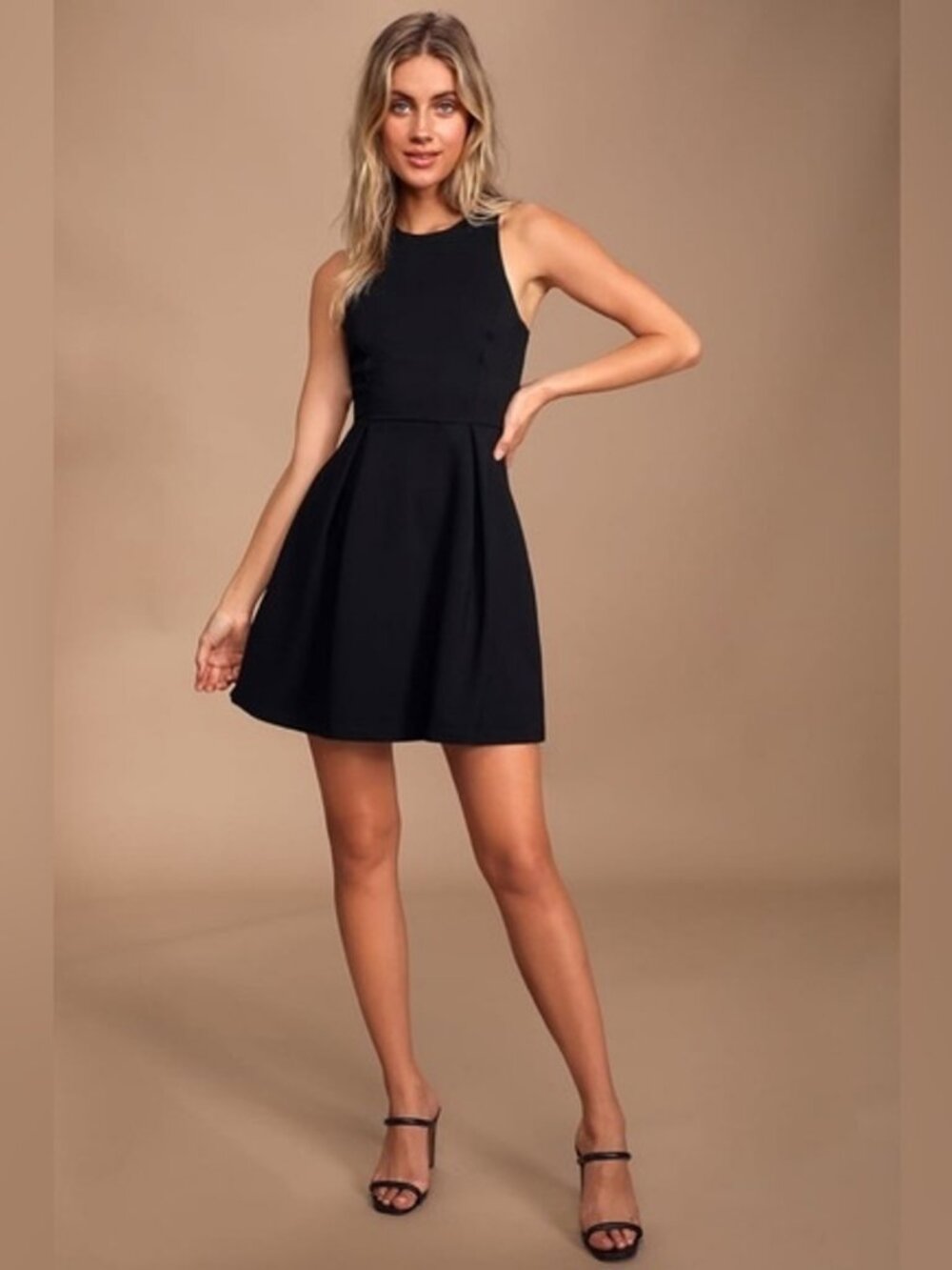 Lulus Cutout and About Black Skater Dress Women's Large